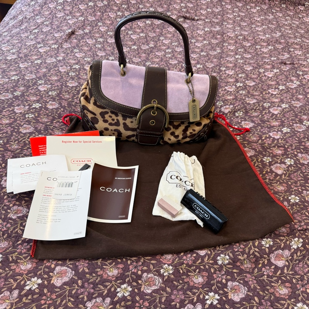 RARE Coach Limited Edition Madison Suede Ocelet Calfhair Leopard Handbag